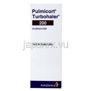 プルミコート吸入剤，ブデソニド, 100回,200回分,製造元：AstraZeneca,箱表面