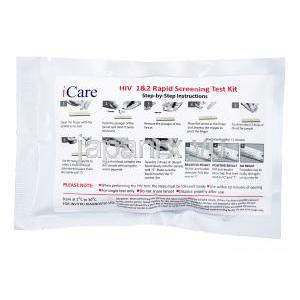 i Care HIV(エイズ)検査キット,　包装,使用方法