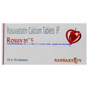 ソルバス Rosuvas, クレストール ジェネリック, ロスバスタチン 5mg 錠 (Ranbaxy) 箱