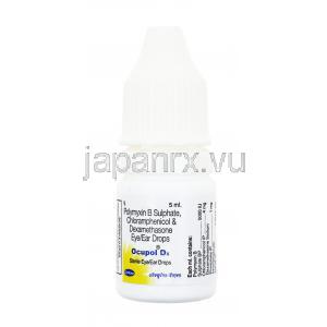 オクポール Dx,ポリミキシンB硫酸塩/ クロラムフェニコール配合 点眼薬,5ml, ボトル表面情報