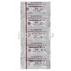 ハロペリドール(セレネースジェネリック) , Trancodol DT,  1.5mg 錠 (Intas)　包装　情報