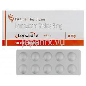 ロルノキシカム（ロルカムジェネリック）, Lorsaid, 8MG 錠 (Piramal)
