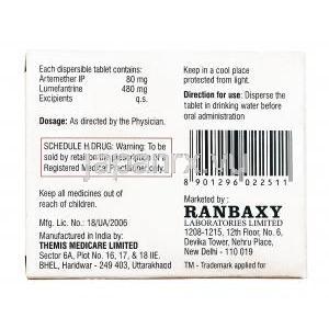 アクティゾ DT (アルテムエーテル / ルメファントリン) 80mg 製造元