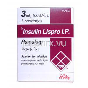 ヒューマログ 5 X 3ml カートリッジ,　インスリンリスプロ I.P. 100IU/ml 注射用溶液　箱