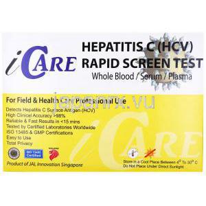 iCare C型肝炎試験キット,箱裏面情報