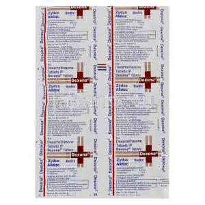 デキサメタゾン(コルソン / レナデックス ジェネリック). Dexona, 0.5 mg 錠 (Cadila) 包装