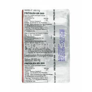 フリトレフ (レベチラセタム) 500mg (徐放性錠) 錠剤裏面