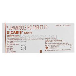 レバミソール Dicaris, 150mg 錠 (Johnson and Johnson) 箱