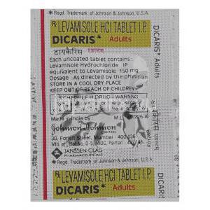 レバミソール Dicaris, 150mg 錠 (Johnson and Johnson) 包装