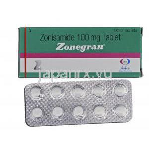 ゾネグラン Zonegran, ゾニサミド, 100mg, 錠