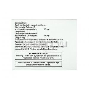 アトルフィット CV (アトルバスタチン/クロピドグレル) 10mg 服用方法