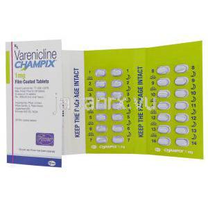 バレニクリン, チャンピックス , 0.5mg, 1mg 錠 (Phizer) メインテナンス・パック