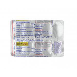 オジェン プラス (セフィキシム/ オフロキサシン) 錠剤裏面