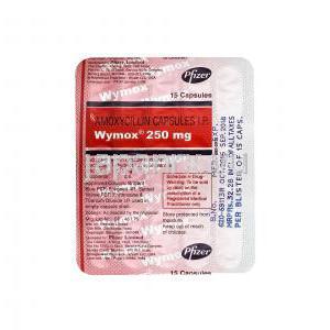 ワイモックス (アモキシシリン) 250mg カプセル裏面