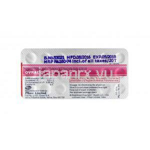 オブラル G (ノルゲストレル/ エチニルエストラジオール) 錠剤裏面