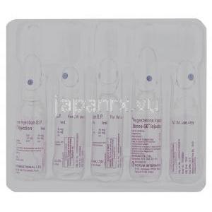プロゲステロン (ルテウム注ジェネリック), Strone, 50mg 注射 (Uni Sankyo) 包装