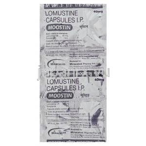 ロムスチン（シーヌジェネリック）, ムースチン Moostin 40mg カプセル (Naprod) 包装
