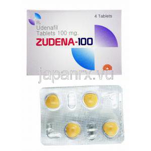 ザイデナジェネリック, ウデナフィル 100mg, 4錠,箱,シート