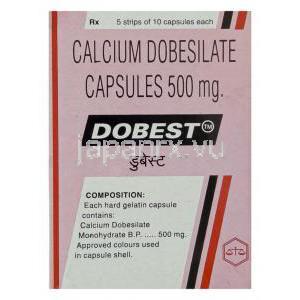 ドベスト Dobest ドベシル酸カルシウム 500 mg カプセル（ (Wallace)）箱