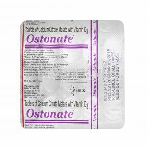 オストネイト (カルシウム/ ビタミンD3) 錠剤裏面