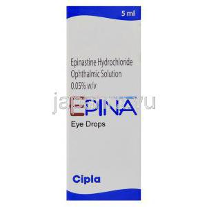 エピナスチン（エレスタット ジェネリック）  0.05% w/v 5ML 点眼薬 (Cipla) 箱