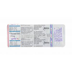 リピゴ (ロスバスタチン) 10mg 錠剤裏面