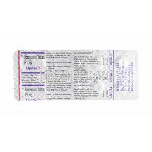 リピゴ (ロスバスタチン) 5mg 錠剤裏面