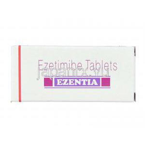 エゼチミブ(ゼチーアジェネリック), Ezentia, 10mg 錠 (Sun Pharma) 箱