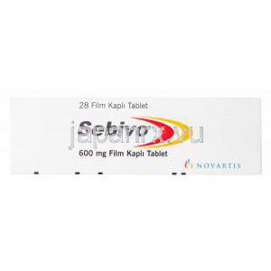 セビボ,28錠　600mg, 製造元：ノバルティス,箱側面