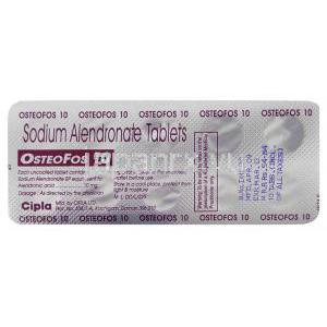 アレンドロン酸ナトリウム10 mg パッケージ裏面