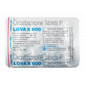 ロバックス (オクスカルバゼピン) 600mg 錠剤裏面