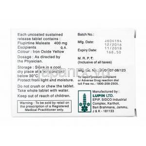 フラジェシック (フルピルチン)  400mg 製造元