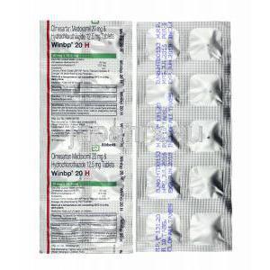 ウィンビーピー H (ヒドロクロロチアジド/ オルメサルタン) 20mg 錠剤