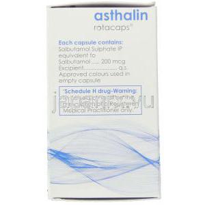 サルブタモール（ベントリン ジェネリック）, Asthalin,   200mcg 吸入用カプセル (Cipla) 成分