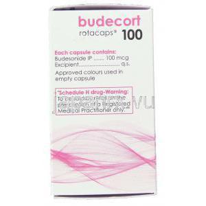 ブデソニド（パルミコートジェネリック） , Budecort, 100マイクログラム 吸入用カプセル  (Cipla) 成