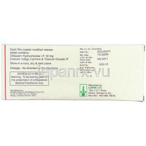 DZM, ジルチアゼム 30mg 錠 （Lupin） 製造者情報