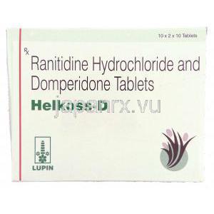 ラチニジン / ドンペリドン, Helkoss-D,  150MG / 10MG 錠 (Lupin) 箱
