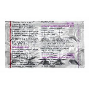 ディバー OD (ジバルプロエクス) 500mg 錠剤裏面