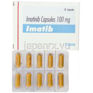 イマチニブ (グリベックジェネリック) , Imatib, １00mg カプセル(Cipla)