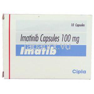 イマチニブ (グリベックジェネリック) , Imatib, １00mg カプセル (Cipla) 箱
