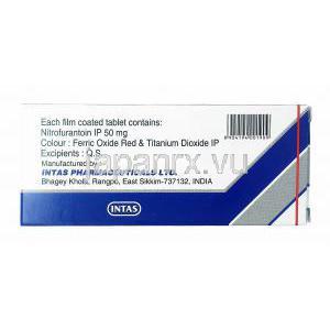 ニフタス (ニトロフラントイン) 50mg 製造元