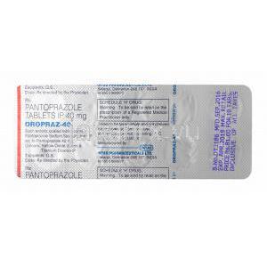 オロプラズ (パントプラゾール) 40mg 錠剤裏面