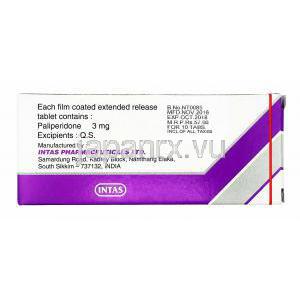 パリップ (パリペリドン) 3mg 製造元