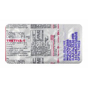 トレティヴァ (イソトレチノイン) 5mg カプセル裏面
