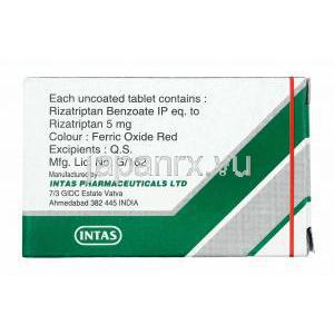 リゾラ (リザトリプタン) 5mg 製造元