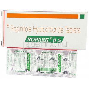 ロピニロール（レキップジェネリック）, Ropark, 0.5mg 錠 (Sun Pharma)