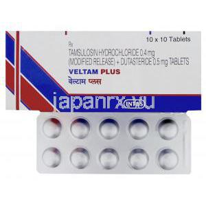 ベルタムプラス, 塩酸タムスロシン／デュタステライド, 0.4mg   0.5mg 錠 (Intas)