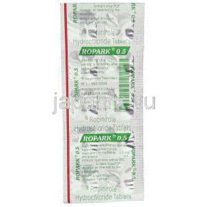 Ropak, ロピニロール 0.5mg 錠  包装