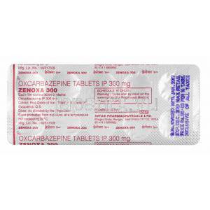ゼノクサ (オクスカルバゼピン) 300mg 錠剤裏面