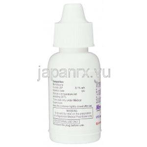 メタゾンフロ酸エステル（エロコン ジェネリック). Momate, 0.1% 15 ml ローション (Glenmark) ボトル　成分